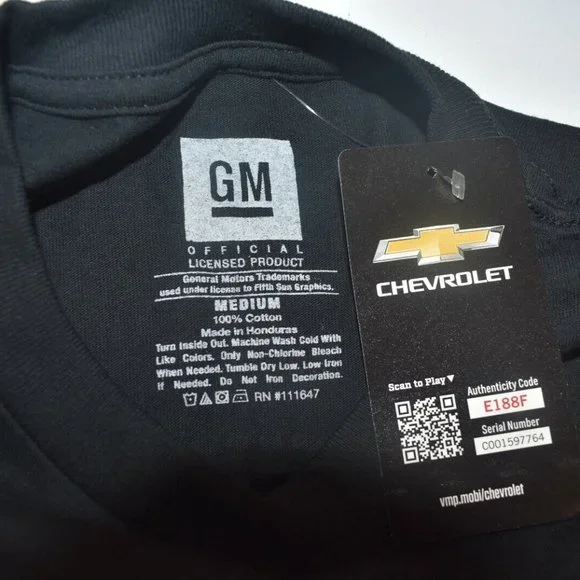 GM Chevrolet Mens 1969 Camaro CA Original Black Tee Shirt New Medium - Picture 4 of 5